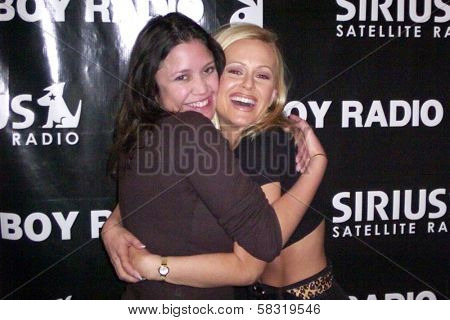 Miriam Gonzalez and Katie Lohmann co-hosting Playboy Radio on Sirius. Playboy Radio, Culver City, CA. 02-18-07