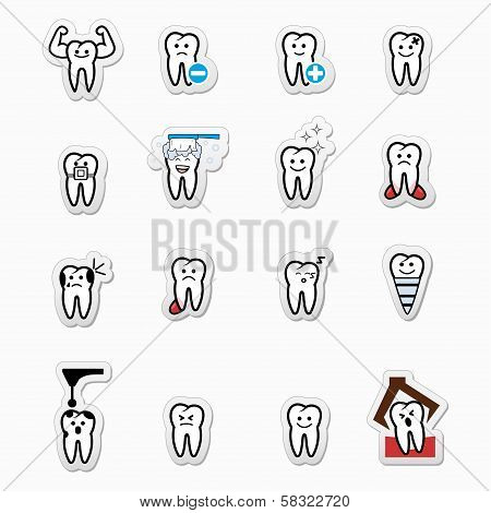 Tooth , teeth vector icons set