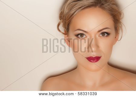 Portrait Of Beautiful Woman With Make-up