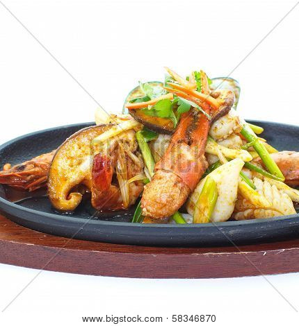 seafood pan fried