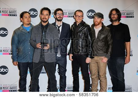 Linkin Park at the 40th American Music Awards Press Room, Nokia Theatre, Los Angeles, CA 11-18-12