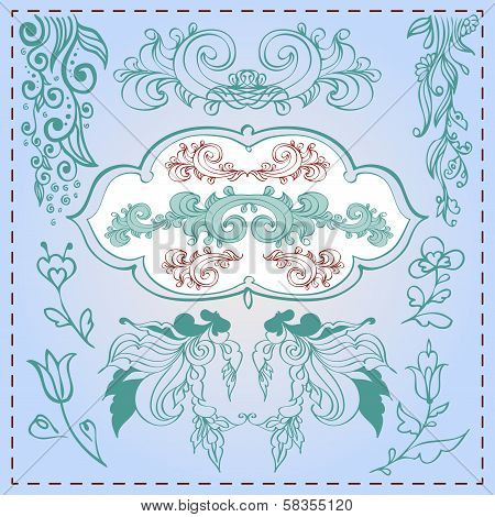 vector set of vintage elements