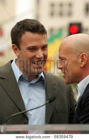 Ben Affleck and Bruce Willis at the Ceremony honoring Bruce Willis with the 2,321st star on the Hollywood Walk of Fame. Hollywood Boulevard, Hollywood, CA. 10-16-06