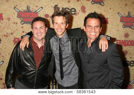 Philip Chidel with Christian Oliver and Dean Stapleton at the Fuse Fangoria Chainsaw Awards. Orpheum Theatre, Los Angeles, CA. 10-15-06