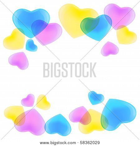 Pattern With Cmyk Hearts