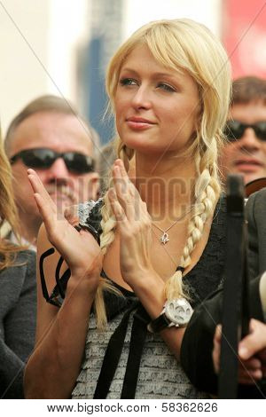 Paris Hilton at the Ceremony Honoring Los Angeles Lakers Owner Jerry Buss with the 2,323rd star on the Hollywood Walk of Fame. Hollywood Boulevard, Hollywood, CA. 10-30-06