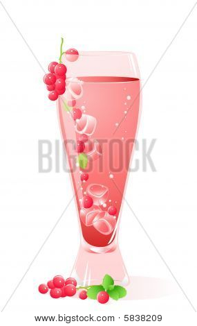 glas med drink og bær