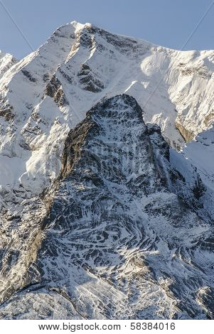 Snowy Mountains And Rocks At Gourette In The Pyrenees, France