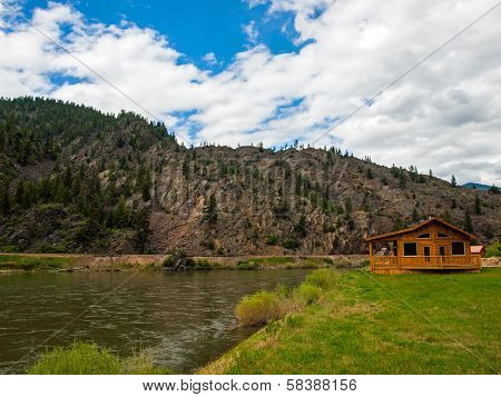 Wide Mountain River Cuts A Valley - Clark Fork River Montana Usa
