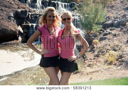 LAS VEGAS - OCTOBER 15 Shallan Meiers and Katie Lohmann at the Playboy's Golf Scramble Semi Finals October 15, 2006 in Las Vegas, Nevada.