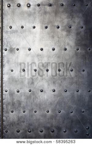 Black Metal Plate Or Armour Texture With Rivets