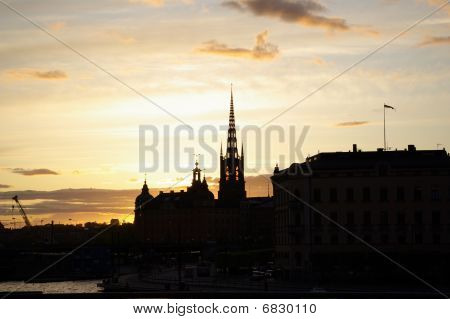 Západ slunce ve Stockholmu