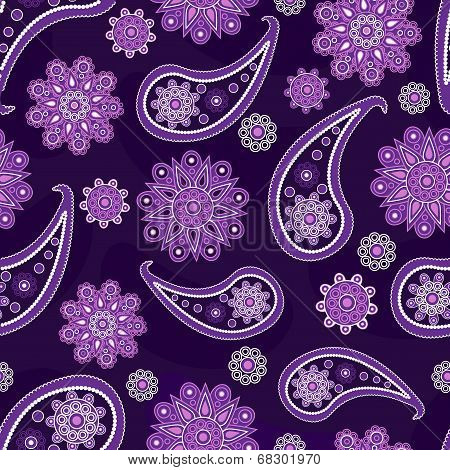 seamless pattern with Turkish cucumbers and flowers