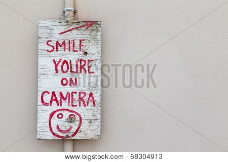Smile You're On Camera Sign