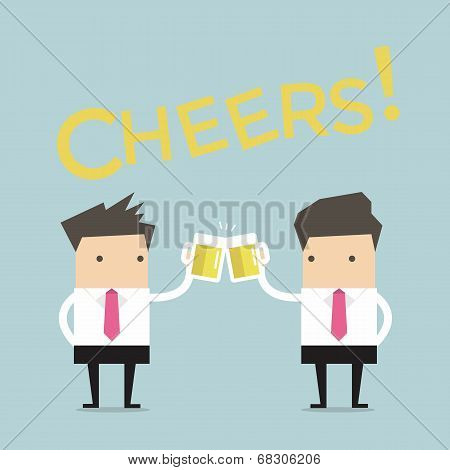 Business man to toast with beer vector