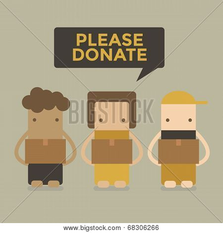 Please donate boy&girl vector