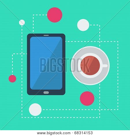 vector flat infographics with smartphone