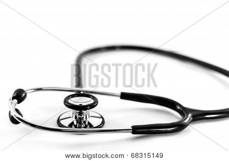 A Doctors Stethoscope Isolated On White