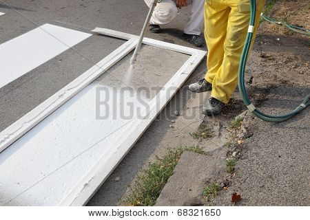 Roadworks, Street Lines Painting