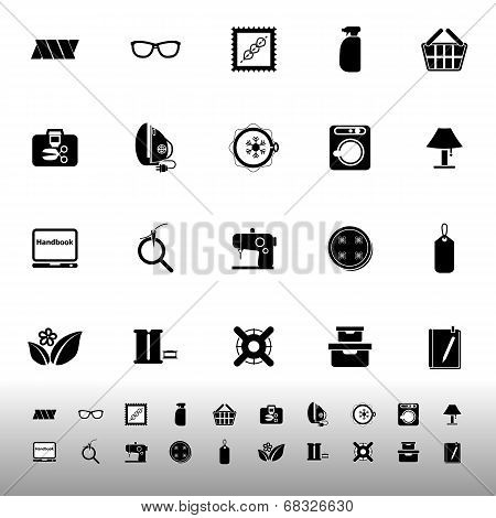 Sewing Cloth Related Icons On White Background