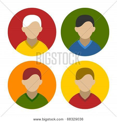 Colorful Businessman Userpics Icons Set in Flat Style. Vector
