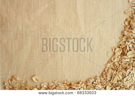 high detail background and cloth textures of rough cloth and cereals