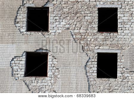 Wall Of Old Destroyed House