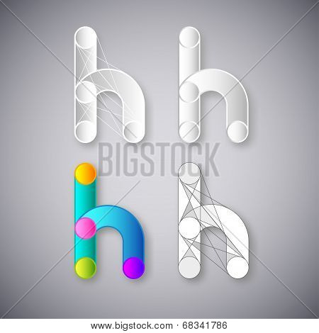 Abstract Vector Combination of Letter H