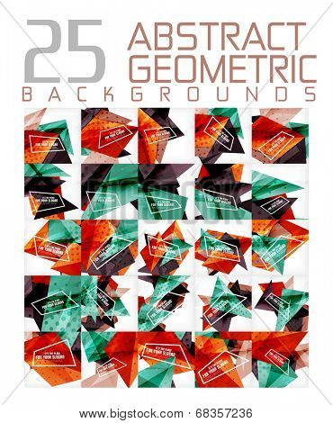 Mega colleciton of triangle shapes futuristic backgrounds