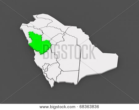 Map of El Madina. Saudi Arabia. 3d