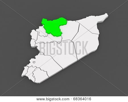 Map of Aleppo (Aleppo). Syria. 3d
