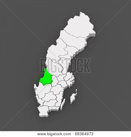 Map of Karlstad. Sweden. 3d