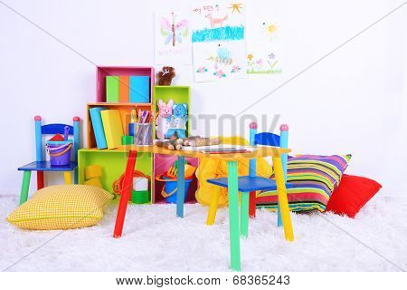 Interior of classroom at school