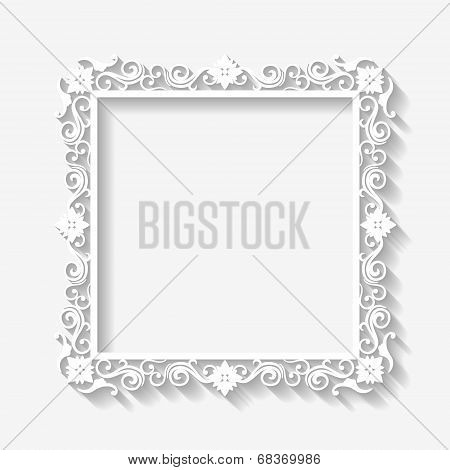 Vector vintage white frame background