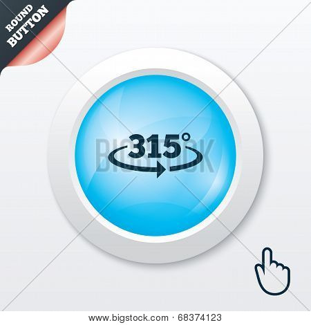 Angle 315 degrees sign icon. Geometry math symbol