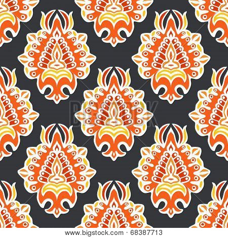 Vintage Damask Floral Vector