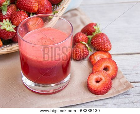 Fresh Strawberry Smoothie Juice