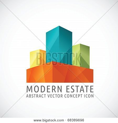 Modern or Creative Estate Abstract Vector Concept Icon
