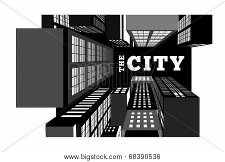 Night in the city. Top view