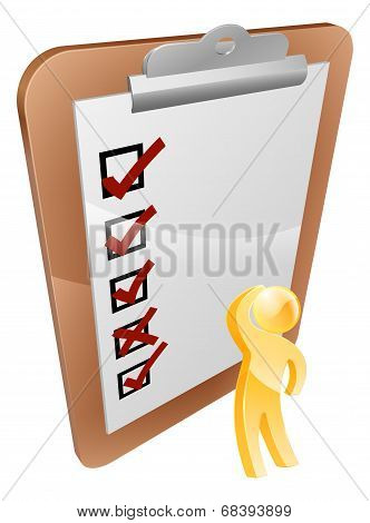 Thinking Clipboard Person