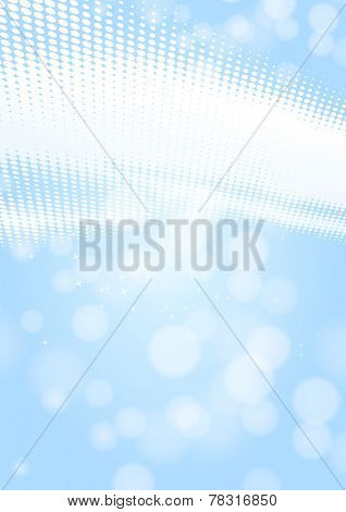 light blue background with lights and dots
