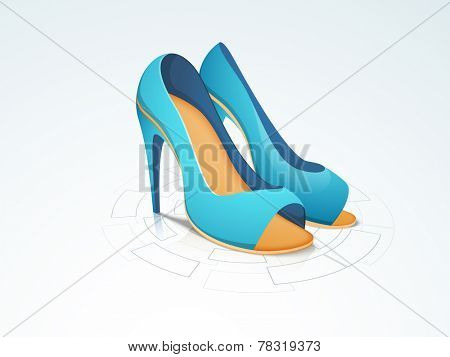 Women's heel sandal on stylish background.