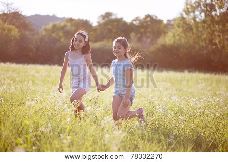 Group Of Happy Children Playing