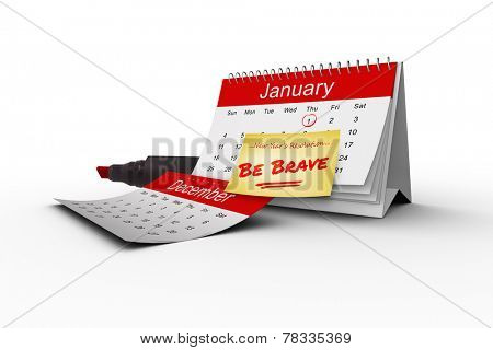 Composite image of new years resolutions on january calendar