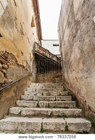 Narrow Streets Of The Mountain Town