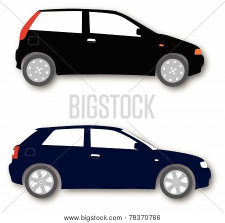 Silhouettes of Car vector black