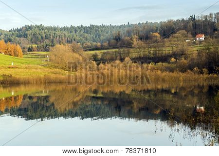 Solina Lake at autumn, Bieszczady, Poland