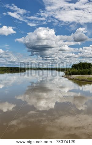 Beautiful Summer Landscape Of Kamchatka: Kamchatka River