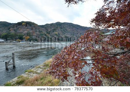 View From Togetsukyo Bridge In Arashiyama, Kyoto