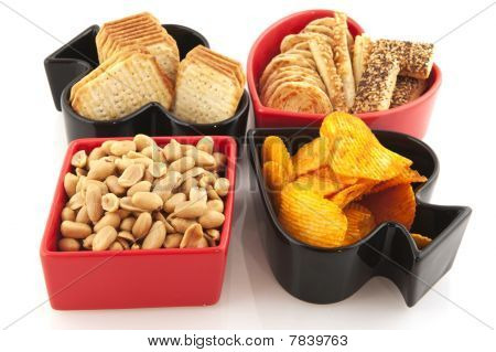 Playing Cards Symbols With Salted Snacks